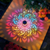RGB Mandala Solar Fence Lights Color Changing Metal Wall Sconce Waterproof Decorative Outdoor Garden Decor