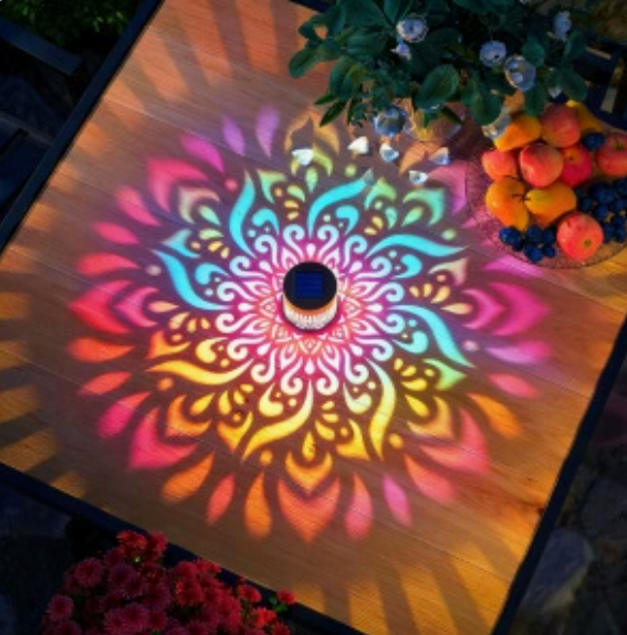 RGB Mandala Solar Fence Lights Color Changing Metal Wall Sconce Waterproof Decorative Outdoor Garden Decor