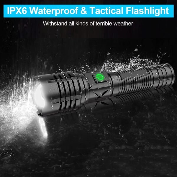 Banral LED Flashlight 10000lm with Replaceable Battery IP65 Waterproof Flashlight With Replaceable Battery
