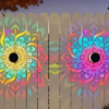 RGB Mandala Solar Fence Lights Color Changing Metal Wall Sconce Waterproof Decorative Outdoor Garden Decor
