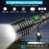 Banral LED Flashlight 10000lm with Replaceable Battery IP65 Waterproof Flashlight With Replaceable Battery