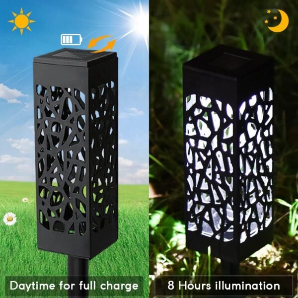 Solar Powered Outside Decoration Waterproof Garden Landscape LED Solar Stake Spike Walkway Pathway Light for Patio Courtyard