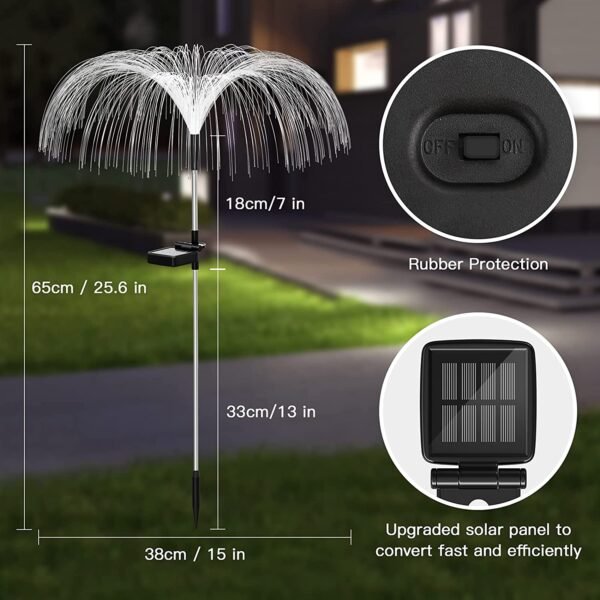 Hcebce23ee3eb498ab847f25b6678aedbj Solar Waterproof Fiber Optic Jellyfish Led Lights Plug-in Lawn Garden Decorative Lights