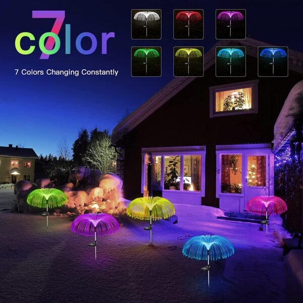 Hd7920072e37d4bf39b473fc4fdf4be4bY Solar Waterproof Fiber Optic Jellyfish Led Lights Plug-in Lawn Garden Decorative Lights