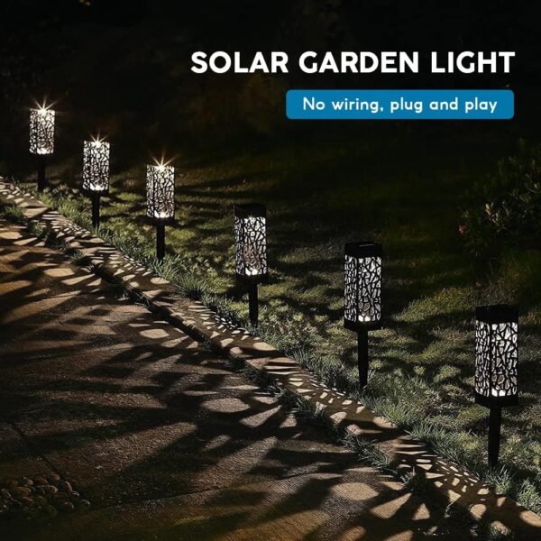 Solar Powered Outside Decoration Waterproof Garden Landscape LED Solar Stake Spike Walkway Pathway Light for Patio Courtyard