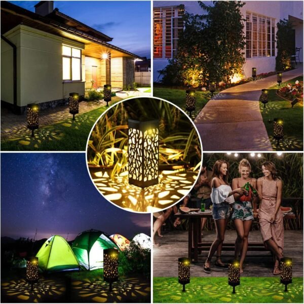Solar Powered Outside Decoration Waterproof Garden Landscape LED Solar Stake Spike Walkway Pathway Light for Patio Courtyard