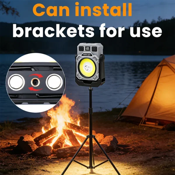 Multifunctional LED Work Light Strip with Hook, Magnet and Rotating Head for Outdoor Camping