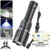 New ultra-bright dual-light-source white laser dual-head Type-C input/output dual-switch long-range high-intensity torch