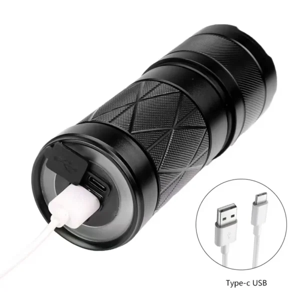 White Laser Long-Range High-Intensity Torch XHP90 with LED at the Tail – Outdoor High-Intensity Mini Powerhouse