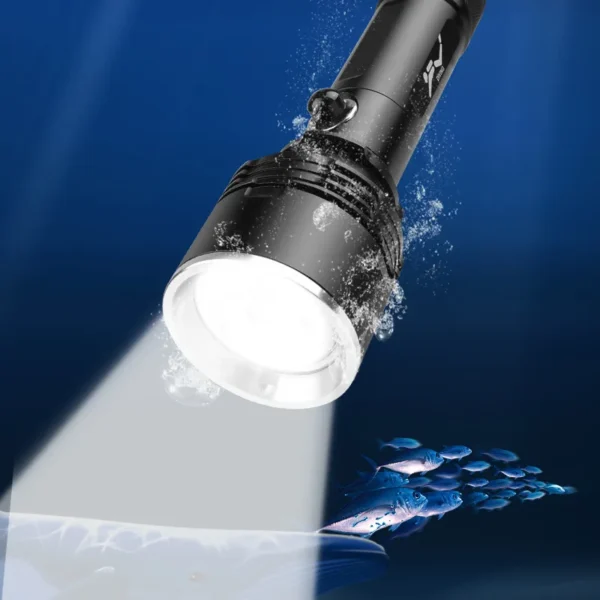 Cross-border XHP70 High-Intensity Diving Torch with Magnetic Switch, Yellow LED, Aluminium Alloy Diving and Offshore Torch