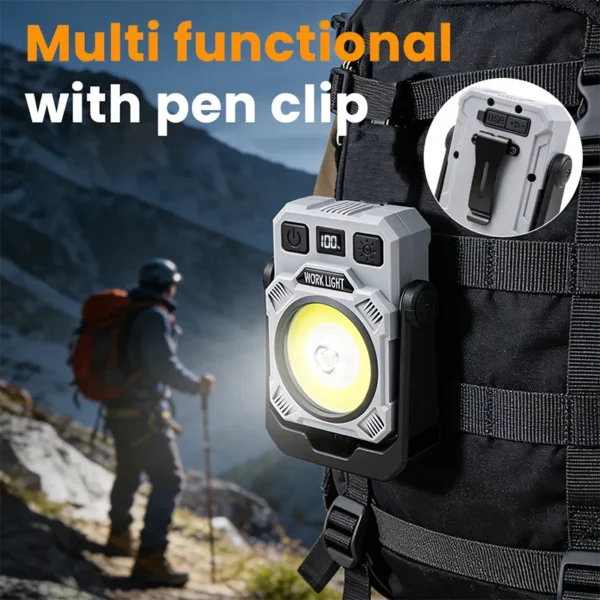 Multifunctional LED Work Light Strip with Hook, Magnet and Rotating Head for Outdoor Camping