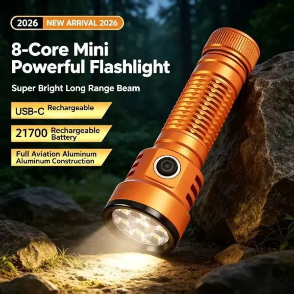 d524078d335731afe5c5415335847b06 High-Power 21700 Rechargeable Aluminium Alloy Torch – Outdoor Camping, Long-Range, Portable, 5 Modes