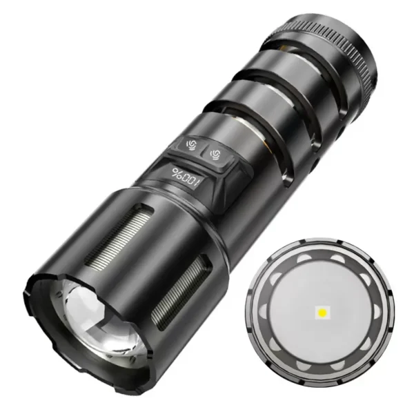 db236b9bb61d32e8e37eaa91922cc4b0 New Cross-Border Product: 30W LED Ultra-Bright Long-Range Multifunctional Digital Battery Level Display White Laser Detachable Camping Lamp