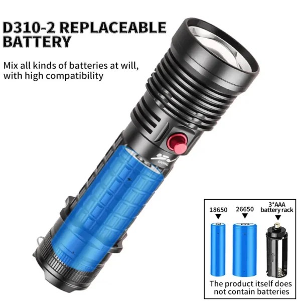 新品30W白光+黄光潜水 远射手电筒