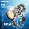 IPX Waterproof Diving Flashlight, High Bright Underwater LED Dive Light